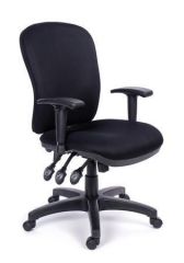 Manažerská židle Super Comfort, textilní, černá, černá základna, MaYAH