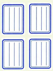 Apli  Samolepicí štítek na sešit, s modrým okrajem, 38 x 50 mm, linkovaný, 20 ks, APLI 10195 ,balení 5 ks