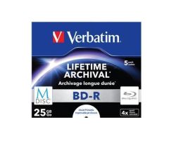 Verbatim  BD-R BluRay, archive, printable, 25GB, 6x, slim case, VERBATIM