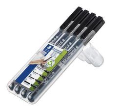 STAEDTLER  Permanentní popisovače Lumocolor® 31, 4 různé šířky čar, černá, STAEDTLER 31-9WP4GS