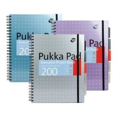 Pukka Pad  Spirálový sešit Metallic Project Book, mix barev, A4+, linkovaný, 100 listů, PUKKA PAD 6970-MET