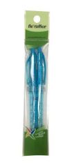FLEXOFFICE  Kuličkové pero Jonat, modrá, 0,25mm, stiskací mechanismus, 2 ks, blistr, FLEXOFFICE