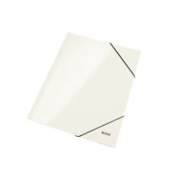 Desky s gumičkou Wow, bílá, lesklá, karton, 12 mm, A4, LEITZ