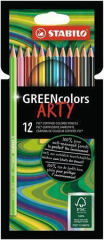 Stabilo  Pastelky GreenColors ARTY, 12 různých barev, šestihranná, STABILO