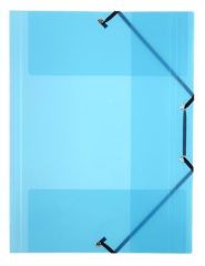 Desky s gumičkou PropyGlass, transparentní, modrá, PP, 15 mm, A4, VIQUEL 113372-08