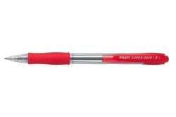PILOT  Kuličkové pero Super Grip, červené tělo, 0,27mm, červená, PILOT