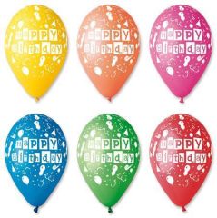 Balónek, Happy Birthday, balónky, 30 cm ,balení 10 ks