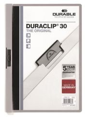 Durable  Desky s rychlovazačem DURACLIP 30, šedá, s klipem, A4, DURABLE 220010