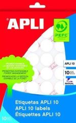 Apli  Etikety, kruhové, bílá, průměr 13mm, na ruční popis, 770 ks/bal., APLI ,balení 10 ks
