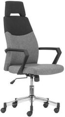 NO NAME  Kancelářská židle STERLING, šedo-černá, textil, chromová základna, opěrka hlavy