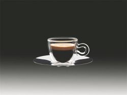 NO NAME  Hrnek espresso s nerezovým podšálkem Thermo, 6,5 cl, dvoustěnný ,balení 2 ks