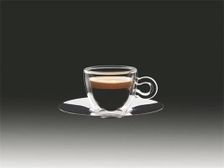 Hrnek espresso s nerezovým podšálkem Thermo, 6,5 cl, dvoustěnný ,balení 2 ks