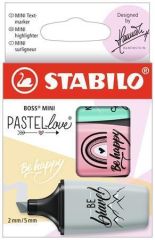 Stabilo  Zvýrazňovače Boss Mini Pastellove, sada, 3 pastelové barvy, 2-5 mm, STABILO 07/03-49