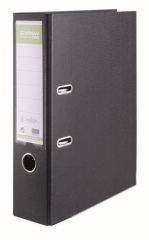 Donau  Pákový pořadač Premium, černá, 80 mm, A4, s ochranným spodním kováním, PP, DONAU 3980001FSC-01