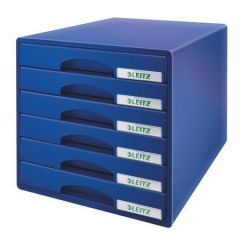 Leitz  Zásuvkový box Plus, modrá, plast, 6 zásuvek, LEITZ