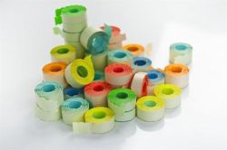 Cenové etikety, pastelová oranžová, 25 x 16 mm, odstranitelné ,balení 10 ks