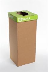 Odpadkový koš na tříděný odpad Office, zelená, recyklovaný, anglický popis, 60 l, RECOBIN 59991050