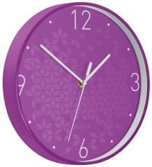 Nástěnné hodiny Wow, purpurová, 29 cm, LEITZ
