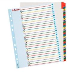 ESSELTE  Zesílené rejstříky Standard, popisovatelná titulní str., mix barev, karton, A4 Maxi, 1-31,
