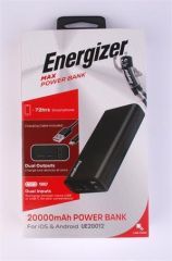 ENERGIZER  Power banka MAX Power, 2x USB-A, 20000 mAh, 10,5W, ENERGIZER UE20012