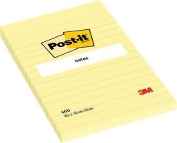3M POSTIT  Samolepicí bloček, žlutá, 101 x 152 mm, 6x 100 listů, linkovaný, 3M POSTIT 7100172753 ,balení 100 ks