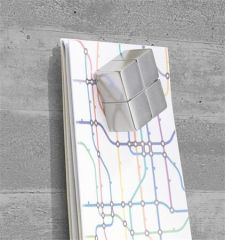 SIGEL  Magnetická skleněná tabule Artverum®, textura betonu, 91 x 46 x 1,5 cm, SIGEL GL148
