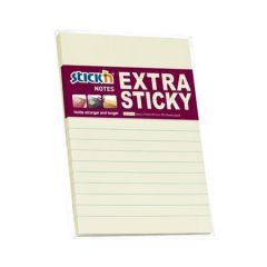 Samolepicí bloček Extra Sticky, pastelově žlutá, linkovaný, 150 x 101 mm, 90 listů, STICK N 21668 ,balení 90 ks