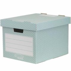 Úložný box Style, zeleno-bílá, karton, 33,3x28,5x39 cm, FELLOWES ,balení 4 ks