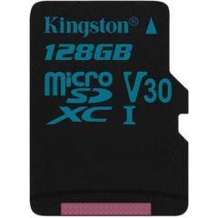 Paměťová karta Micro SDXC, 128GB, U3, UHS-I, 90/45MB/s, bez adaptéru, KINGSTON Canvas Go
