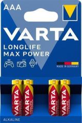 VARTA  Baterie, AAA (mikrotužková), 4 ks v balení, VARTA MaxTech