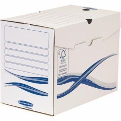 Archivační box Bankers Box Basic, modro-bílá, A4, 200 mm, FELLOWES ,balení 10 ks