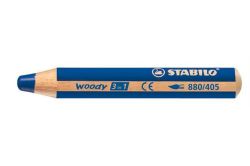 Barevná pastelka Woody, ultramarine, 3v1 – pastelka, vodovka, voskovka, STABILO