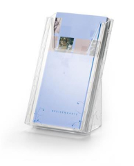 Držák na prospekty Combiboxx M, transparentní, stolní i na zeď, 1/3 A4, DURABLE 859019