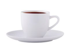 Kávový šálek+podšálek Economic, bílý, 20 cl, 6 ks sada  ,balení 6 ks