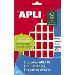 Apli  Etikety, červená, 12x18 mm, na ruční popis, 448 ks/bal., APLI ,balení 8 ks