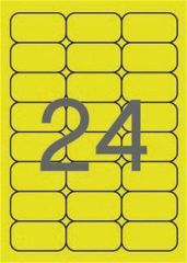 Apli  Etikety, zaoblené rohy, fluorescentní žlutá,  64x33,9 mm, 480 ks/bal., APLI ,balení 20 ks