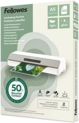 Laminovací fólie Light, 80 mikronů, A5, lesklá, recyklovaný, 100 ks, FELLOWES 100143440 ,balení 100 ks