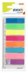 Samolepicí záložky, mix neonový barev, 45 x 12 mm, 8x 25 listů, plast, STICK N 21345 ,balení 200 ks