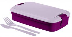 Box na jídlo Grand Chef, fialová, 1,2 l, s příborem, CURVER  225059