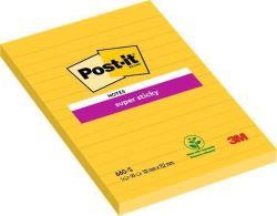 3M POSTIT  Samolepicí bloček Super Sticky, ultra žlutá, 102 x 152 mm, 90 listů, linkovaný, 3M POSTIT 71001727