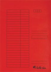 Desky s chlopněmi, červené, karton, A4, VICTORIA ,balení 5 ks