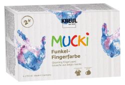 Sada prstových barev třpytivé, MUCKI, 6 barev, 6x150ml, KREUL ,balení 6 ks