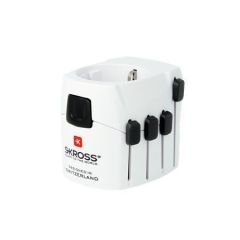 Cestovní adaptér PRO, bílá, uzemněný, SKROSS 1.103145