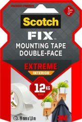 3M SCOTCH  Samolepicí páska Extreme Interior, oboustranná, extra pevná, 19 mm x 1,8 m, 3M SCOTCH 7100263859