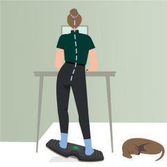 Balanční podložka Ergo Active, šedá, ergonomická, pro práci vestoje, LEITZ 65870089