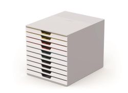 Zásuvkový box VARICOLOR® 10, světle šedá, plastový, 10 zásuvek, DURABLE