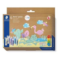Prstové barvy Noris Junior 881, 6 pastelových barev, STAEDTLER 8816P C6