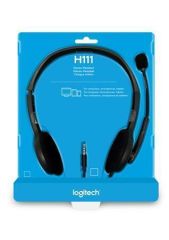 LOGITECH  Sluchátka H111, černá, s mikrofonem, drátové, LOGITECH