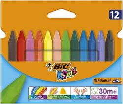 BIC  Voskové pastelky, PlastiDecor Triangle, 12 různých barev, BIC 8297733