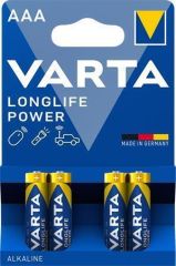 Baterie Longlife Power, AAA (mikrotužková), 4 ks v balení, VARTA